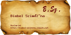 Biebel Szimóna névjegykártya